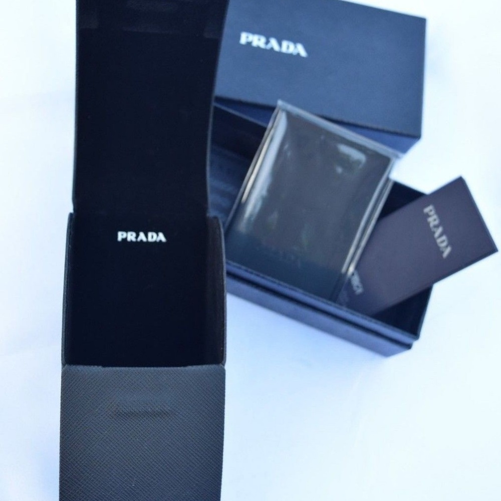 Prada Sunglasses Case Set,Black Magnetic Clamshell,Boxed,Cleaning Cloth,AuthCard - Picture 6 of 13